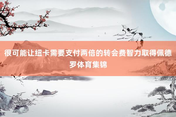 很可能让纽卡需要支付两倍的转会费智力取得佩德罗体育集锦
