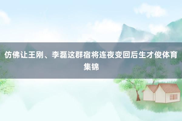 仿佛让王刚、李磊这群宿将连夜变回后生才俊体育集锦