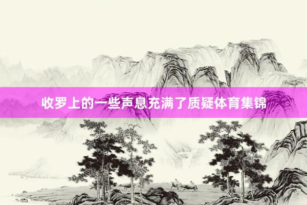 收罗上的一些声息充满了质疑体育集锦