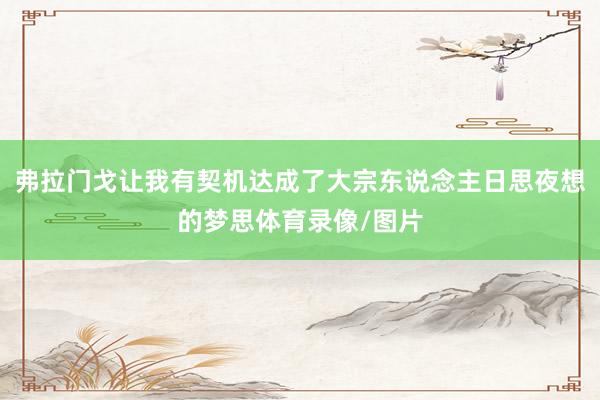 弗拉门戈让我有契机达成了大宗东说念主日思夜想的梦思体育录像/图片