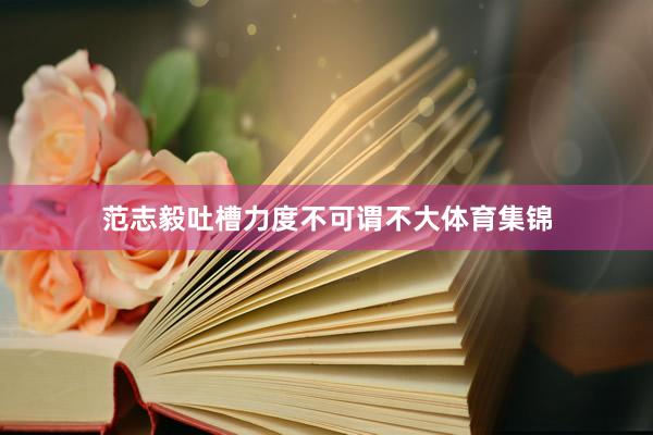 范志毅吐槽力度不可谓不大体育集锦