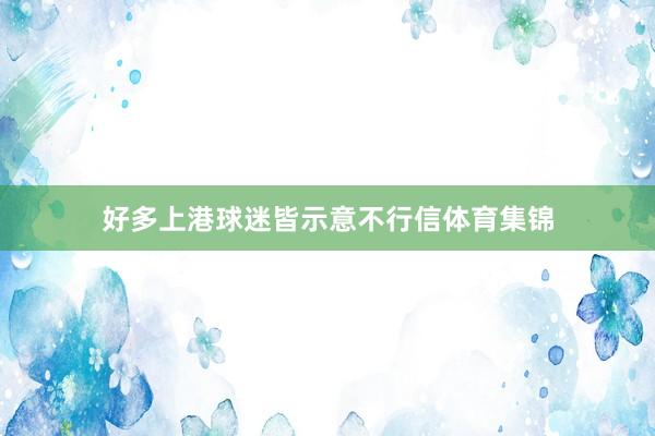 好多上港球迷皆示意不行信体育集锦