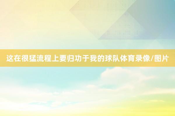 这在很猛流程上要归功于我的球队体育录像/图片