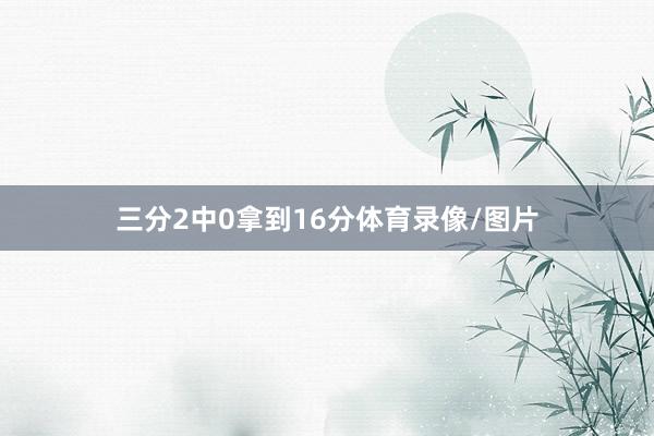 三分2中0拿到16分体育录像/图片
