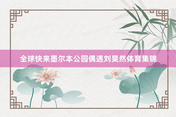 全球快来墨尔本公园偶遇刘昊然体育集锦